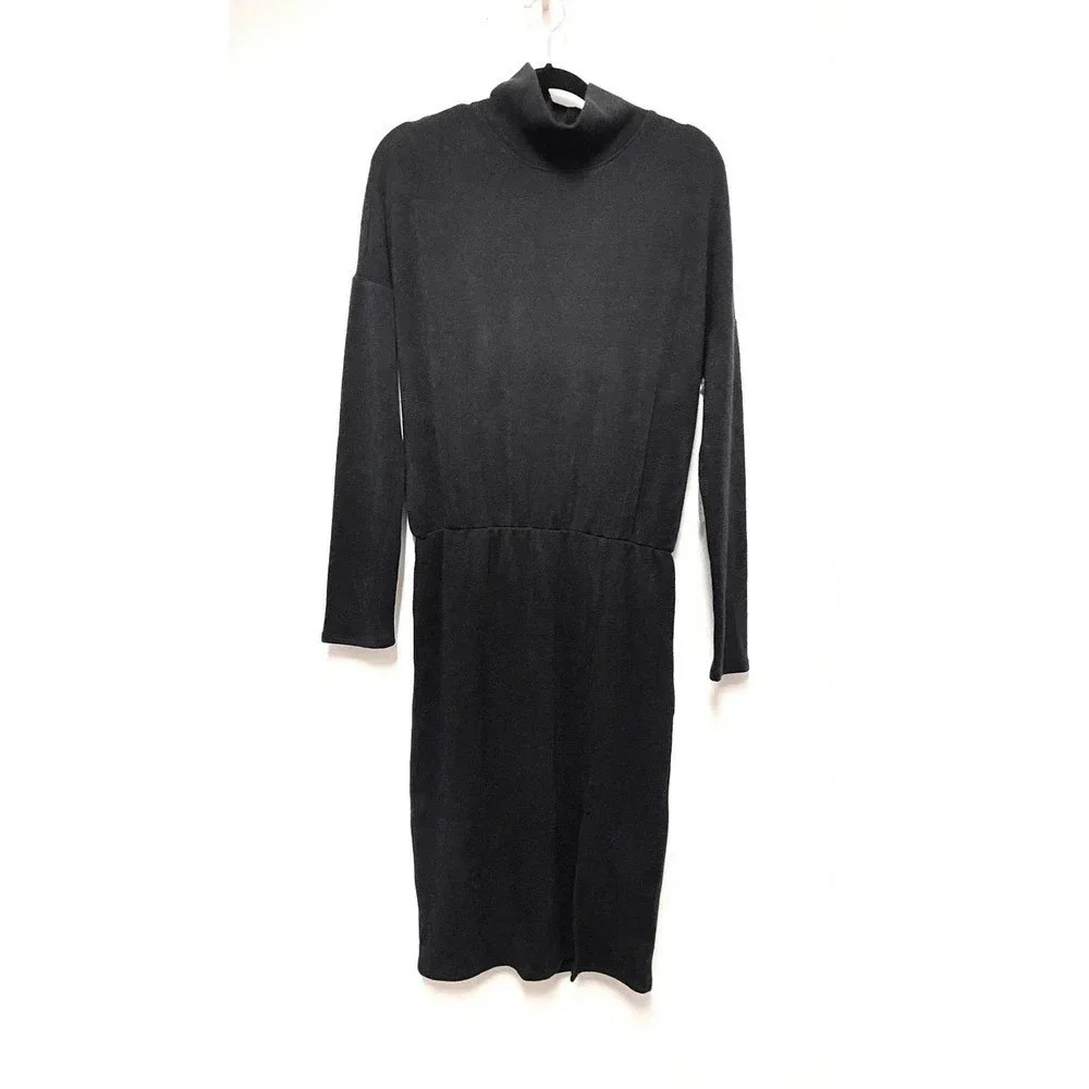 NWT Three Dots Mock Neck Dress - Sweater Terry Knee-Length Dress